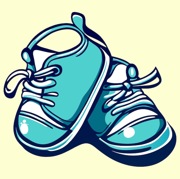 Vector ilustración de un conjunto de zapatos para bebés