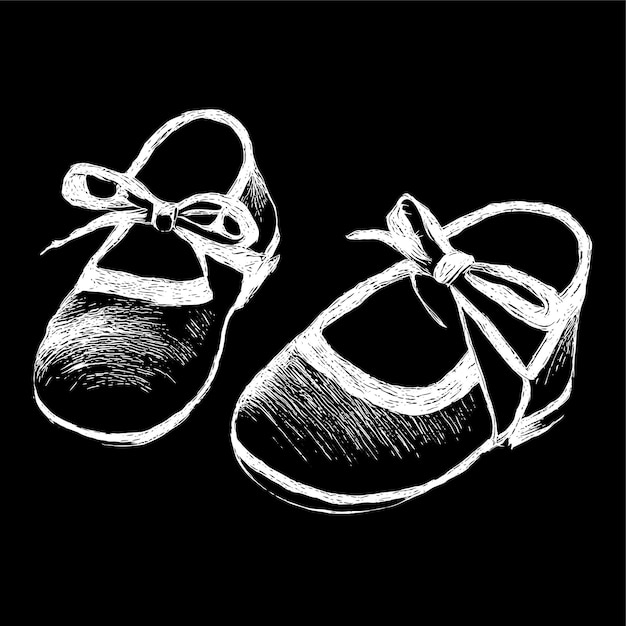 Vector ilustración de un conjunto de zapatos para bebés