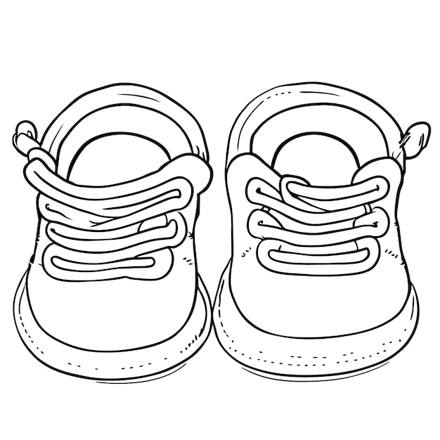 Vector ilustración de un conjunto de zapatos para bebés