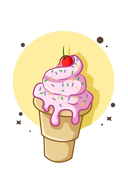 Ilustración de cono de helado