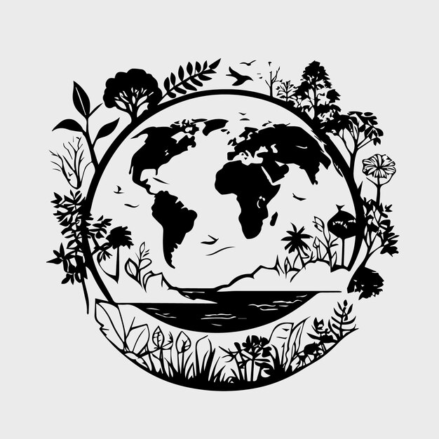 Vector ilustración de conservación de la ecología