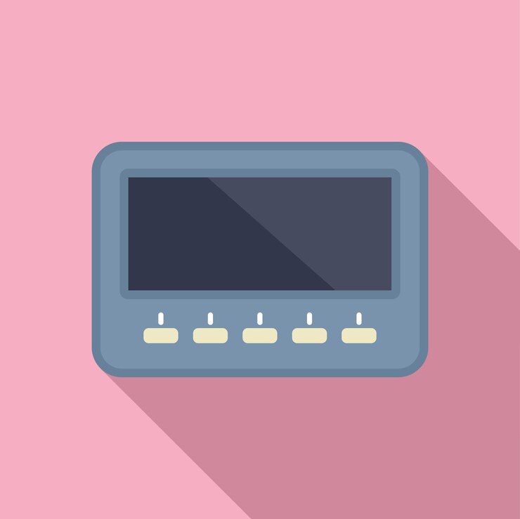 Vector ilustración de consola de juegos portátiles de época