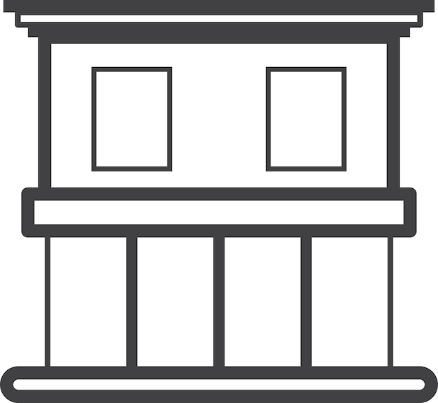 Ilustración de construcción de casas de dos pisos en estilo minimalista