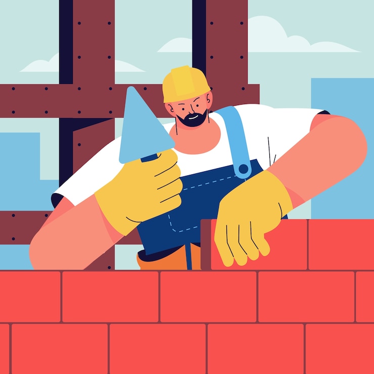 Vector ilustración de construcción de un edificio dibujada a mano