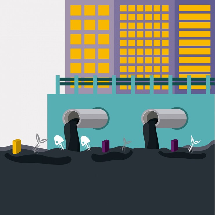 Vector ilustración de la contaminación