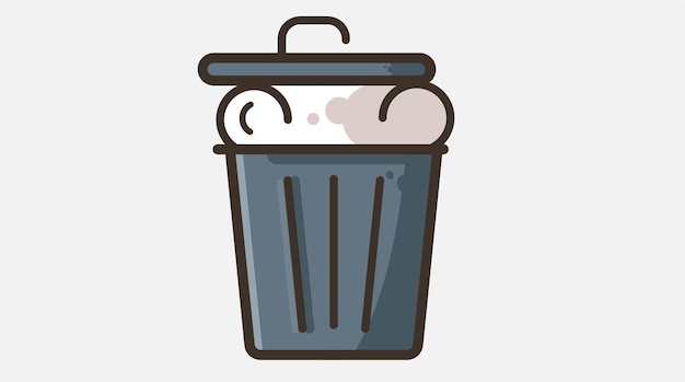 Ilustración de un contenedor de basura aislado sobre un fondo sólido que representa la limpieza de la eliminación de residuos