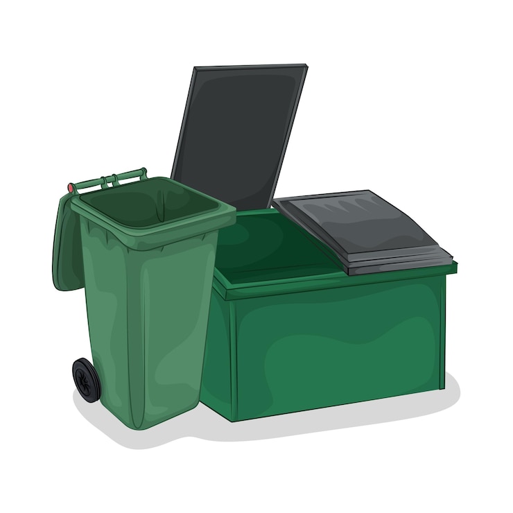 Vector ilustración de un contenedor de basura