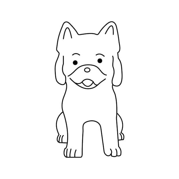 Ilustración continua de un vector de arte de perro de una línea