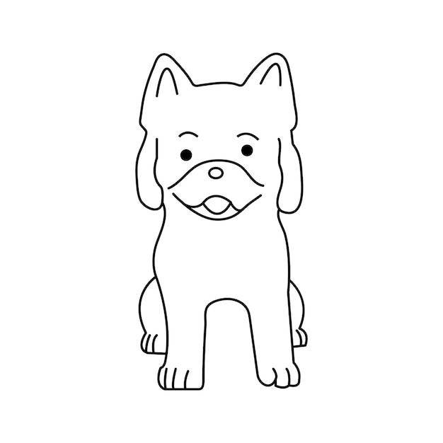 Ilustración continua de un vector de arte de perro de una línea