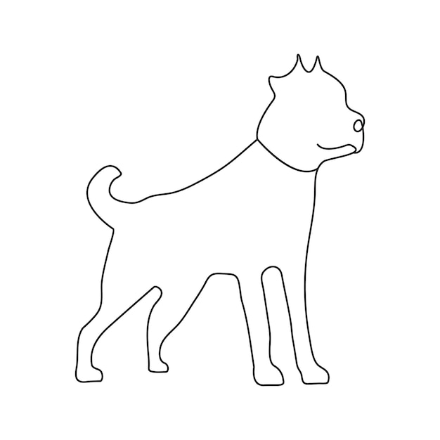 Ilustración continua de un vector de arte de perro de una línea