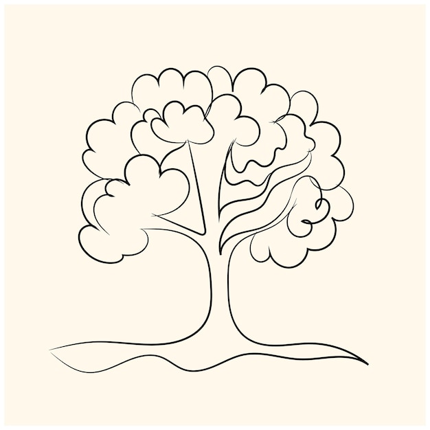 Ilustración de contorno de árboles dibujados a mano