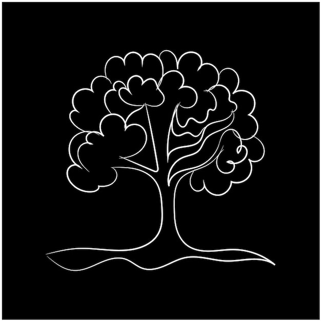 Ilustración de contorno de árboles dibujados a mano