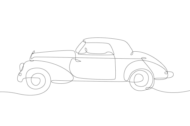 Vector ilustración del contorno del automóvil dibujada a mano