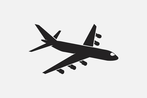 Ilustración del contorno del avión dibujada a mano silueta vectorial
