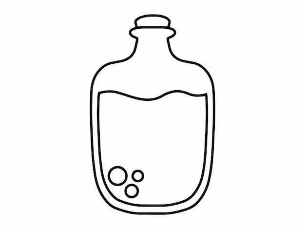 Ilustración del contorno de la botella de la poción mágica