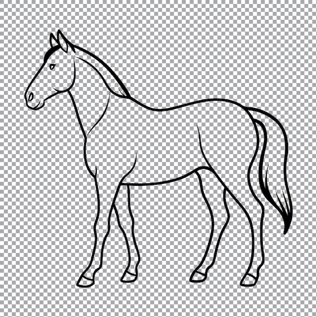 Ilustración de contorno de caballo dibujado a mano