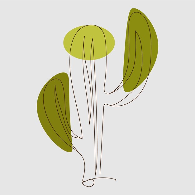 Ilustración de un contorno de cactus dibujado a mano