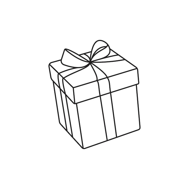 Ilustración del contorno de la caja de regalos