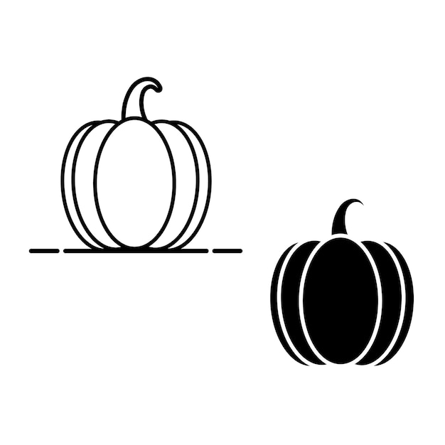 Ilustración del contorno de la calabaza dibujada a mano