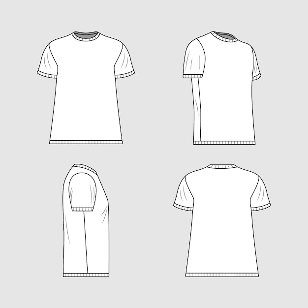 Vector ilustración de contorno de camiseta dibujada a mano