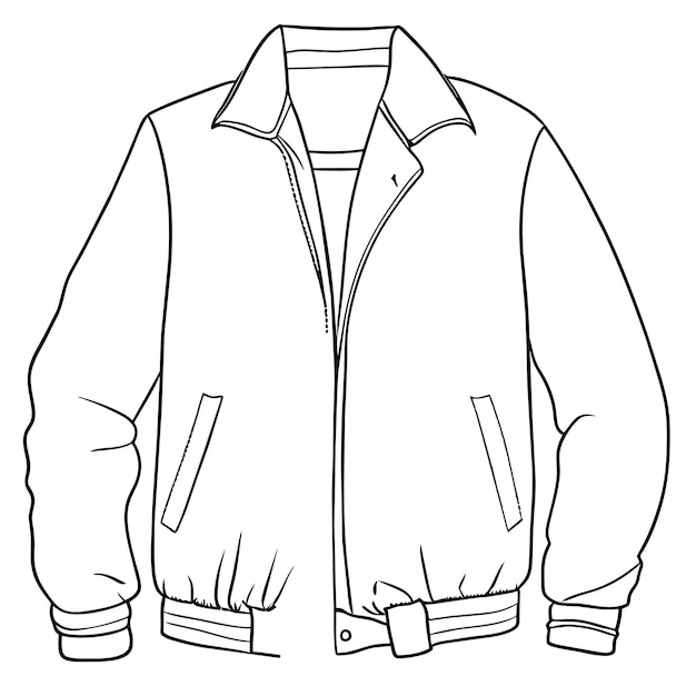 Vector ilustración del contorno de la chaqueta dibujada a mano