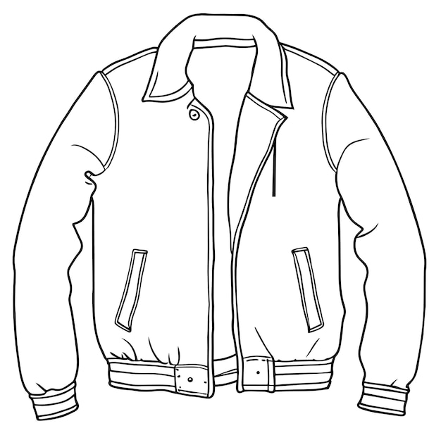 Vector ilustración del contorno de la chaqueta dibujada a mano