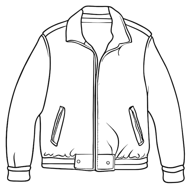 Vector ilustración del contorno de la chaqueta dibujada a mano