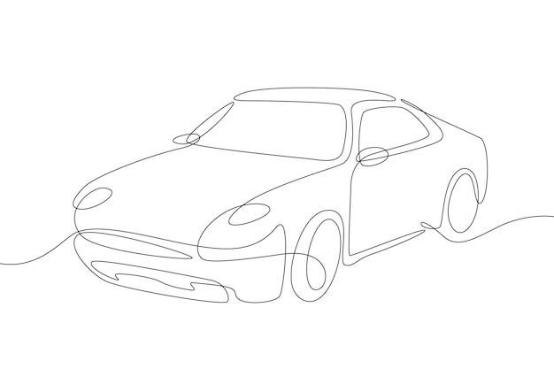 Ilustración de contorno de coche dibujado a mano