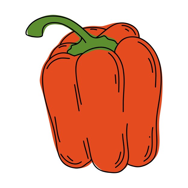 Ilustración de contorno colorido de pimienta