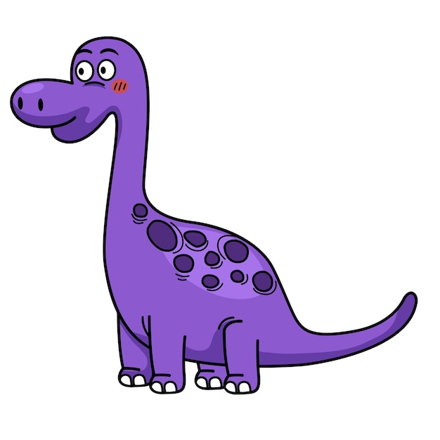 Ilustración del contorno del dinosaurio carácter blanco en el vector de fondo