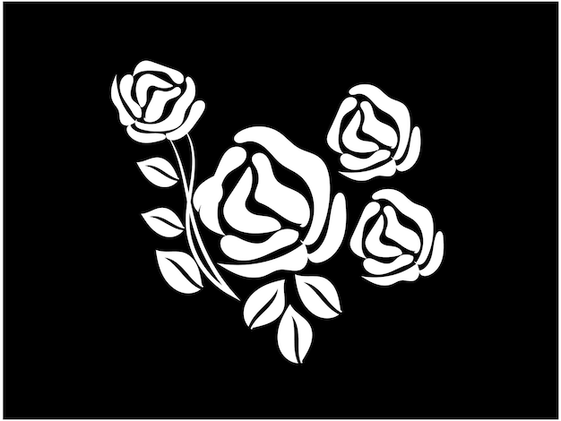 Ilustración del contorno de una flor simple dibujada a mano