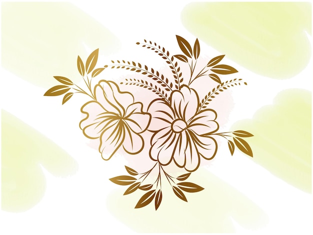 Ilustración del contorno de una flor simple dibujada a mano