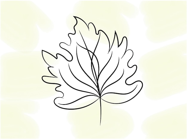 Ilustración del contorno de la hoja de monstera dibujada a mano