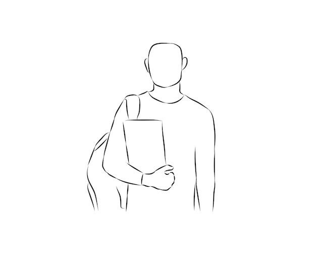 Ilustración de contorno de hombre dibujado a mano vector gratuito