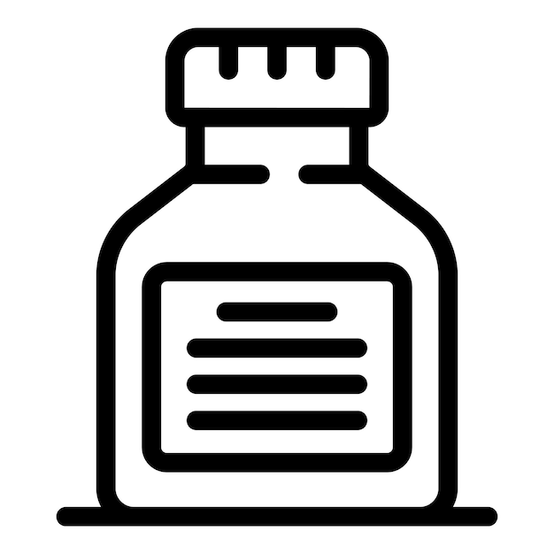 Ilustración del contorno del icono del frasco de la medicina