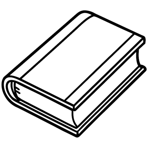 Ilustración del contorno del libro coloreo digital dibujo de la página del libro