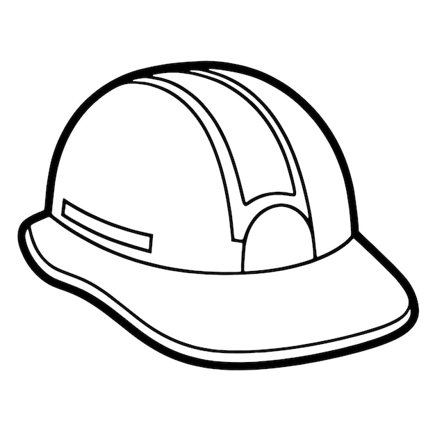 Ilustración de contorno limpio de un sombrero de seguridad ideal para logotipos industriales