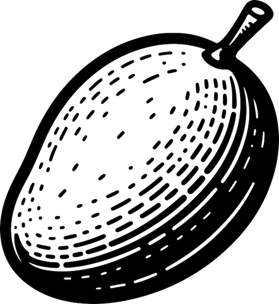 Ilustración del contorno negro de la fruta del mango