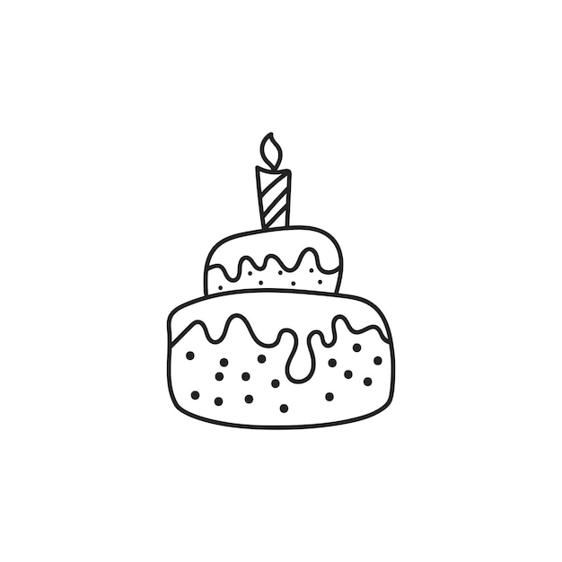 Ilustración del contorno del pastel de cumpleaños