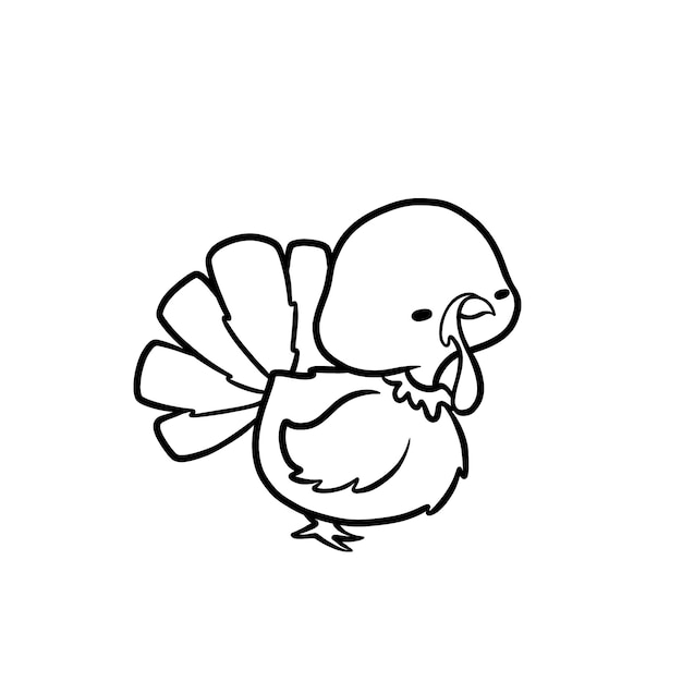 Ilustración de contorno de pavo dibujado a mano