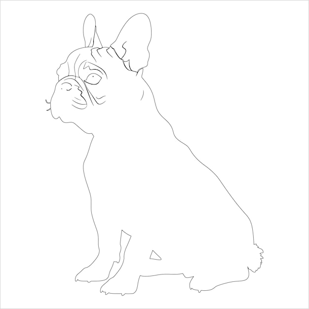 Ilustración del contorno del perro dibujada a mano