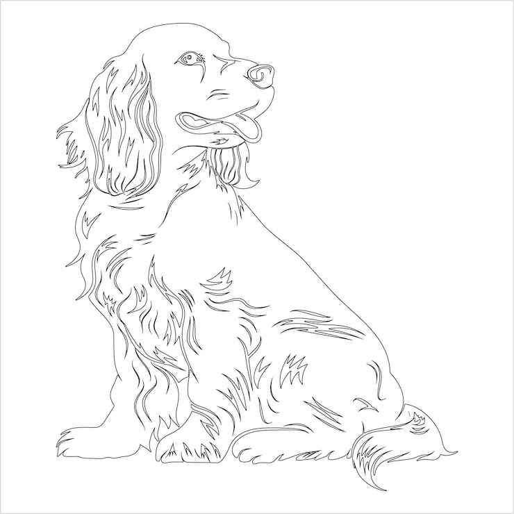 Vector ilustración del contorno del perro dibujada a mano