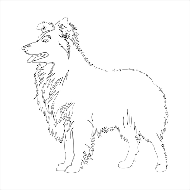 Ilustración del contorno del perro dibujada a mano