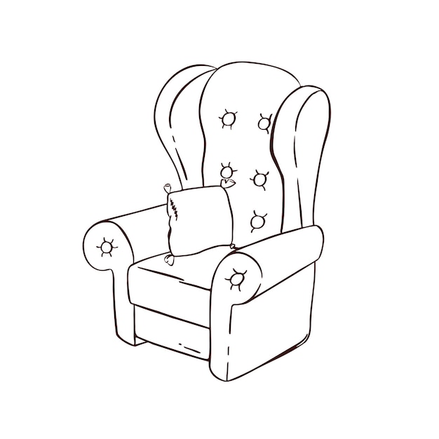 Ilustración de contorno de sillón cómodo