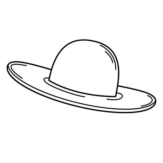 Ilustración de contorno de sombrero colorido blanco en vector de fondo