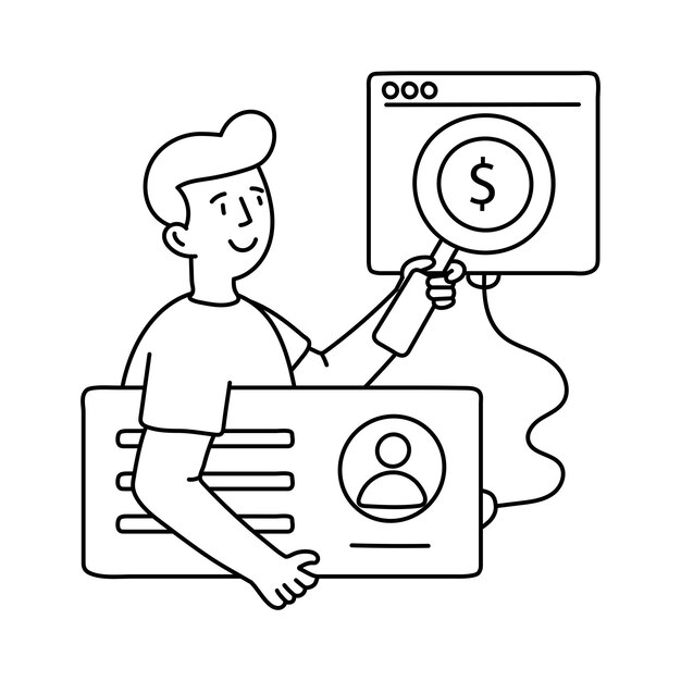Ilustración del contorno del vector de adquisición del cliente Archivo EPS 10