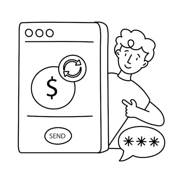 Ilustración del contorno del vector de reversión de pagos en el archivo EPS 10