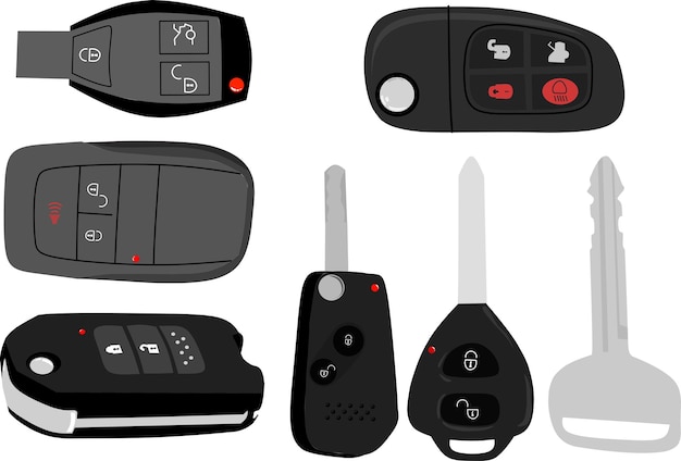 Ilustración de control remoto de llave de coche inalámbrico