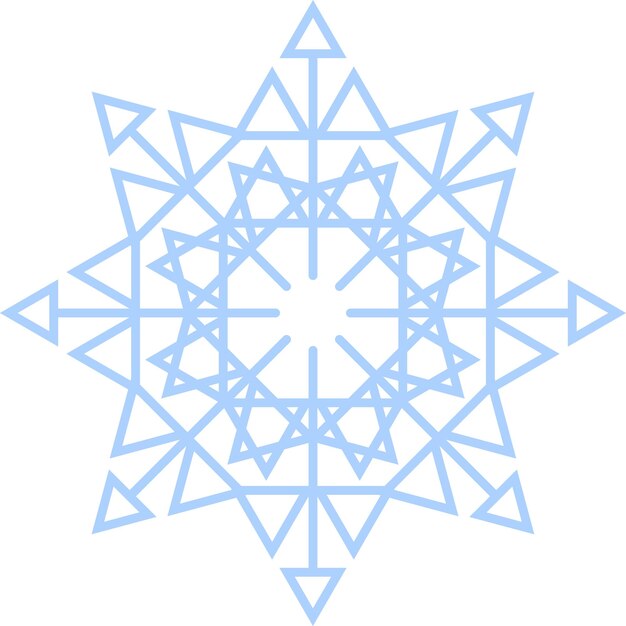 Ilustración de copo de nieve azul suave en el vector de fondo transparente EPS10