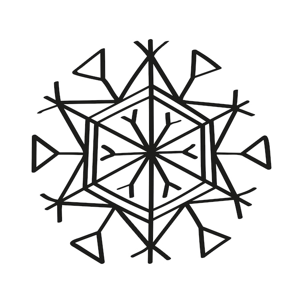 Ilustración de copo de nieve en estilo Art Ink
